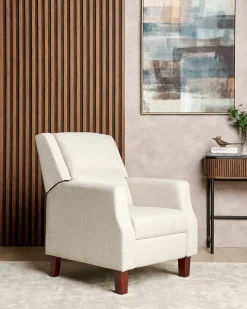 Sedia reclinabile EGERSUND Poggiapiedi a scomparsa Tessuto Beige chiaro