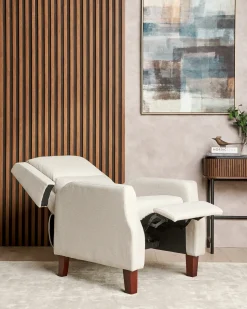 Sedia reclinabile EGERSUND Poggiapiedi a scomparsa Tessuto Beige chiaro