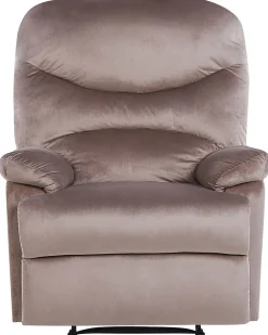 Sedia reclinabile ESLOV Poggiapiedi a scomparsa Velluto Tortora Beige