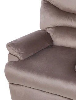 Sedia reclinabile ESLOV Poggiapiedi a scomparsa Velluto Tortora Beige