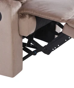 Sedia reclinabile ESLOV Poggiapiedi a scomparsa Velluto Tortora Beige