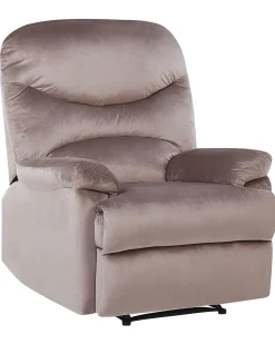 Sedia reclinabile ESLOV Poggiapiedi a scomparsa Velluto Tortora Beige