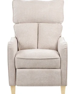 Sedia reclinabile ROYSTON Poggiapiedi a scomparsa Tessuto Beige