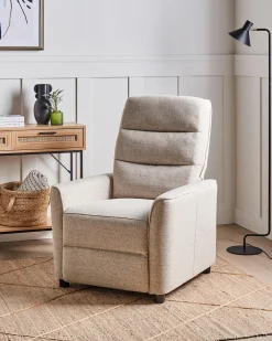 Sedia reclinabile SANDE Poggiapiedi a scomparsa Tessuto Beige