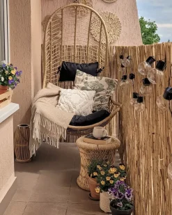 Sedia sospesa da fissare al soffitto PINETO Rattan sintetico (PE) Naturale