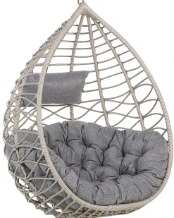 Sedia sospesa da fissare al soffitto ARSITA Rattan sintetico (PE) Grigio