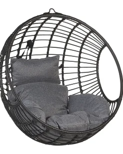 Sedia sospesa da fissare al soffitto ASPIO Rattan sintetico (PE) Nero