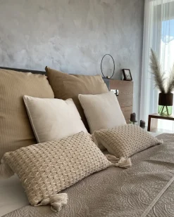 Set Copripiumino AVONDALE Raso di Cotone 155 x 220 cm Beige