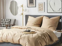 Set Copripiumino AVONDALE Raso di Cotone 155 x 220 cm Beige