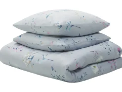 Set Copripiumino EVERGREEN Raso di Cotone 220 x 240 cm Azzurro