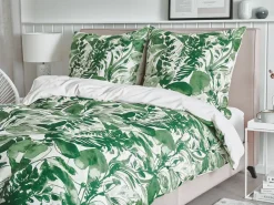Set Copripiumino GREENWOOD Raso di Cotone 155 x 220 cm Verde