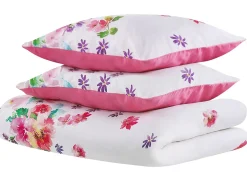 Set Copripiumino LARYNHILL Raso di Cotone 155 x 220 cm Rosa