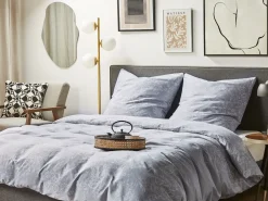 Set Copripiumino MORNINGSIDE Raso di Cotone 135 x 200 cm Grigio