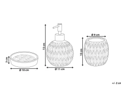 Set da 3 accessori per il bagno BELEM Ceramica Rosso