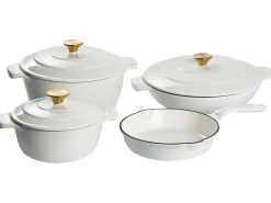 Set da 7 pezzi in ghisa FERRANO Bianco sporco Bianco