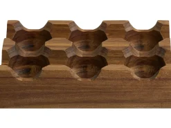 Set da 6 Portauova con 2 supporti FOURNIL Legno d'acacia Marrone