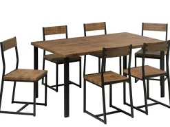 Set da pranzo LAREDO Marrone scuro 6 posti