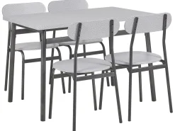 Set da pranzo VELDEN Grigio chiaro 4 posti