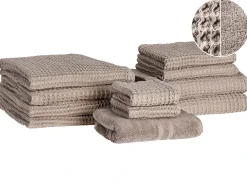 Set di 11 asciugamani AREORA Cotone Tortora