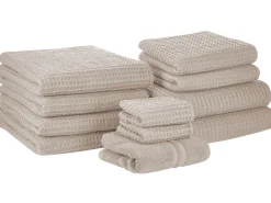 Set di 11 asciugamani AREORA Cotone Beige