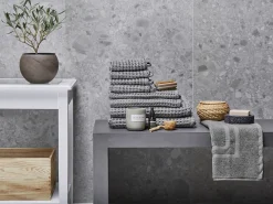 Set di 9 asciugamani AREORA Cotone Grigio chiaro