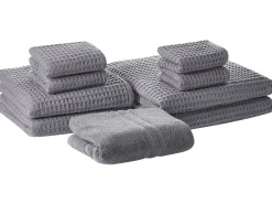 Set di 9 asciugamani AREORA Cotone Grigio chiaro