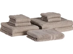 Set di 9 asciugamani AREORA Cotone Tortora