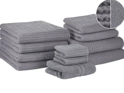 Set di 11 asciugamani AREORA Cotone Grigio chiaro