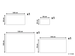 Set di 4 asciugamani ATAI Cotone Grigio