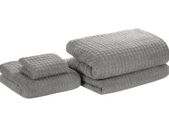 Set di 4 asciugamani ATAI Cotone Grigio