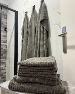Set di 11 asciugamani ATAI Cotone Grigio