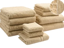 Set di 11 asciugamani ATAI Cotone Beige sabbia