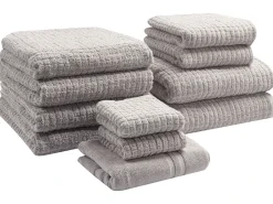 Set di 11 asciugamani ATAI Cotone Grigio chiaro