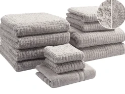 Set di 11 asciugamani ATAI Cotone Grigio chiaro