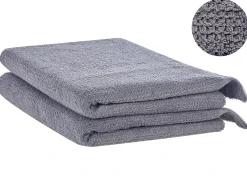 Set di 2 asciugamani ATIU Tessuto a spugna Grigio