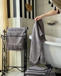 Set di 2 asciugamani ATIU Tessuto a spugna Grigio