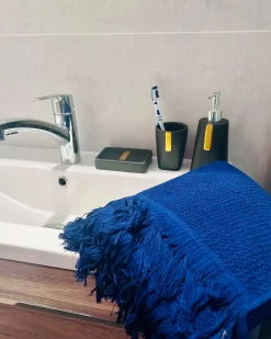Set di 2 asciugamani ATIU Tessuto a spugna Blu marino