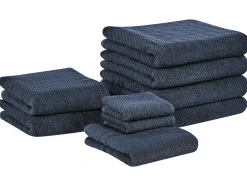 Set di 9 asciugamani MITIARO Tessuto a spugna Blu scuro