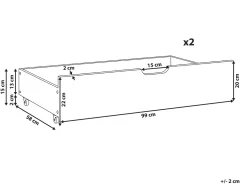 Set di 2 cassetti contenitori per letto Legno di pino RUMILLY Bianco
