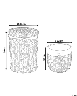 Set di 2 cestini DANANG Vimini Naturale 31/61 L