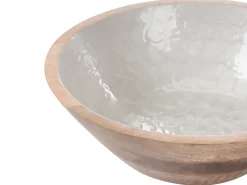 Set di 2 ciotole decorative ARISH Legno di mango Marrone/Bianco
