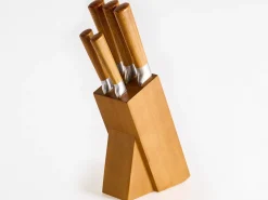 Set di 5 coltelli con ceppo TOCHIGI Marrone