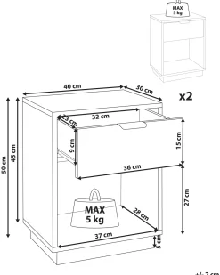 Set di 2 comodini SUMMERVILLE Bianco