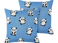Set di 2 cuscini TALOKAN Cotone 45 x 45 cm Blu
