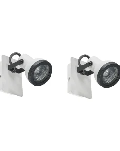 Set di 2 faretti BARO Regolabile Metallo Bianco
