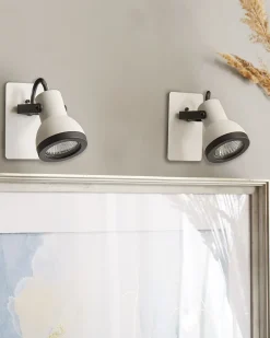 Set di 2 faretti BARO Regolabile Metallo Bianco