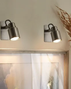 Set di 2 faretti BONTE Regolabile Metallo Argento