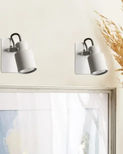 Set di 2 faretti BONTE Regolabile Metallo Bianco