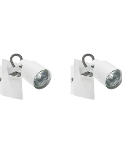Set di 2 faretti BONTE Regolabile Metallo Bianco