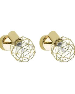 Set di 2 faretti CHENAB Regolabile Metallo Oro
